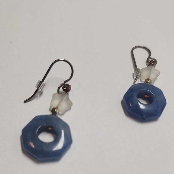 Semi Precious Stone Dangle Earrings - Picture 3 of 3